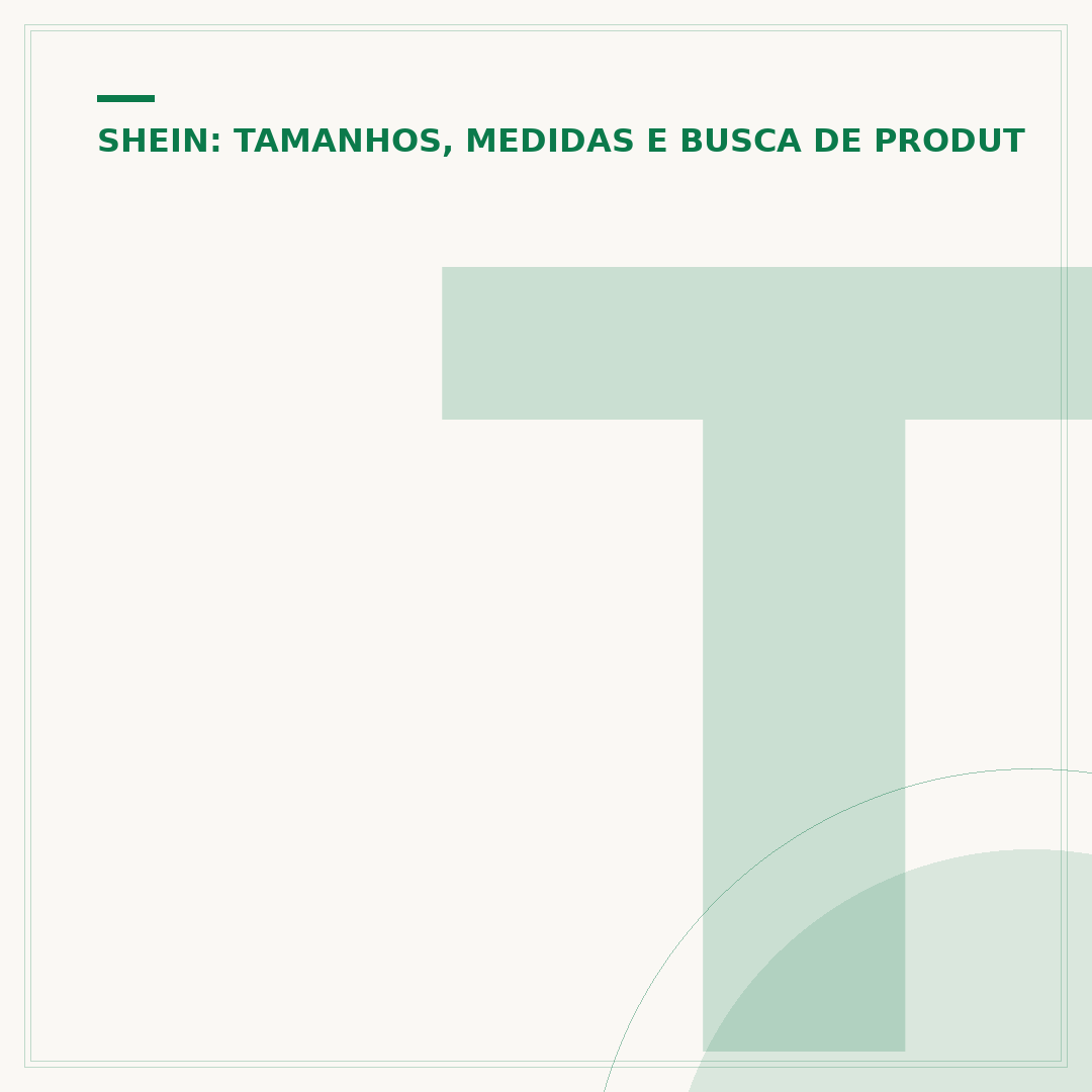 Tabela de Tamanhos Shein Brasil