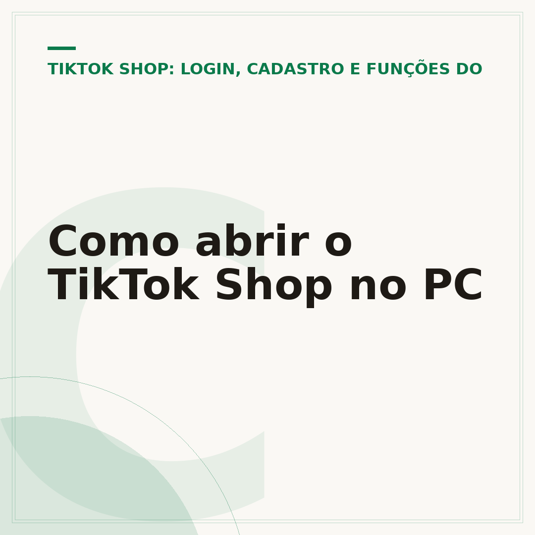 Como abrir o TikTok Shop no PC