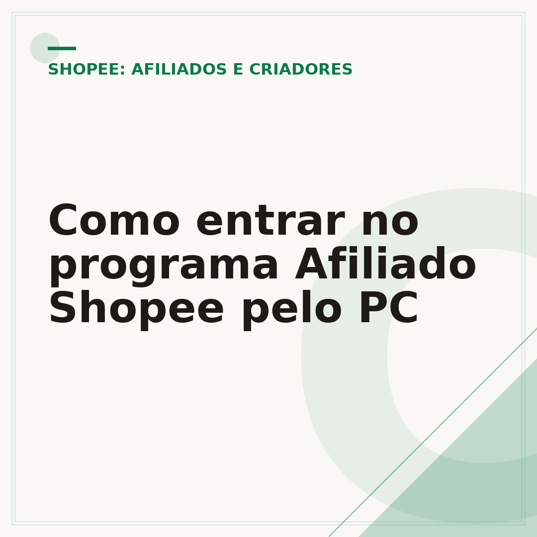 Como entrar no programa Afiliado Shopee pelo PC