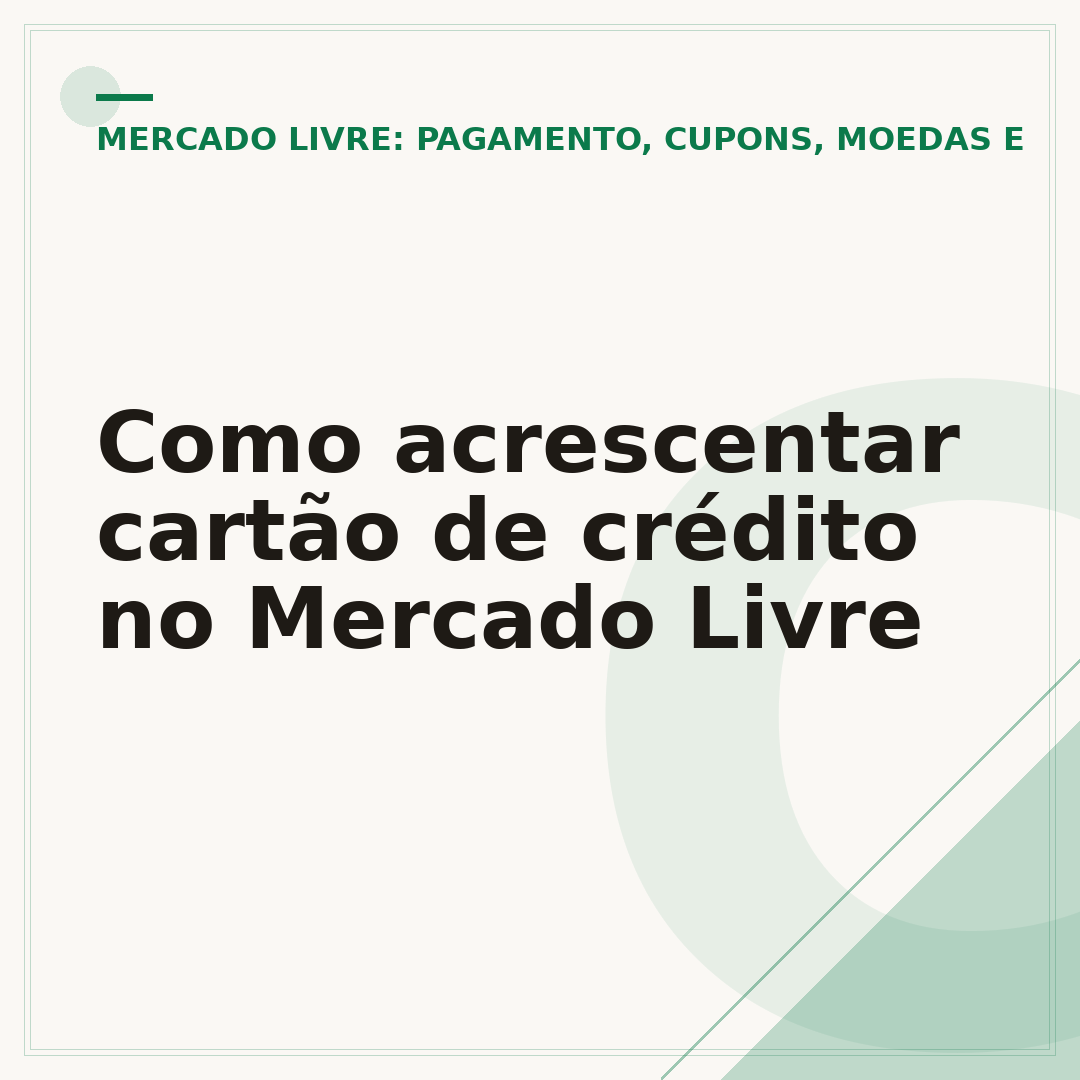 Como acrescentar cartão de crédito no Mercado Livre