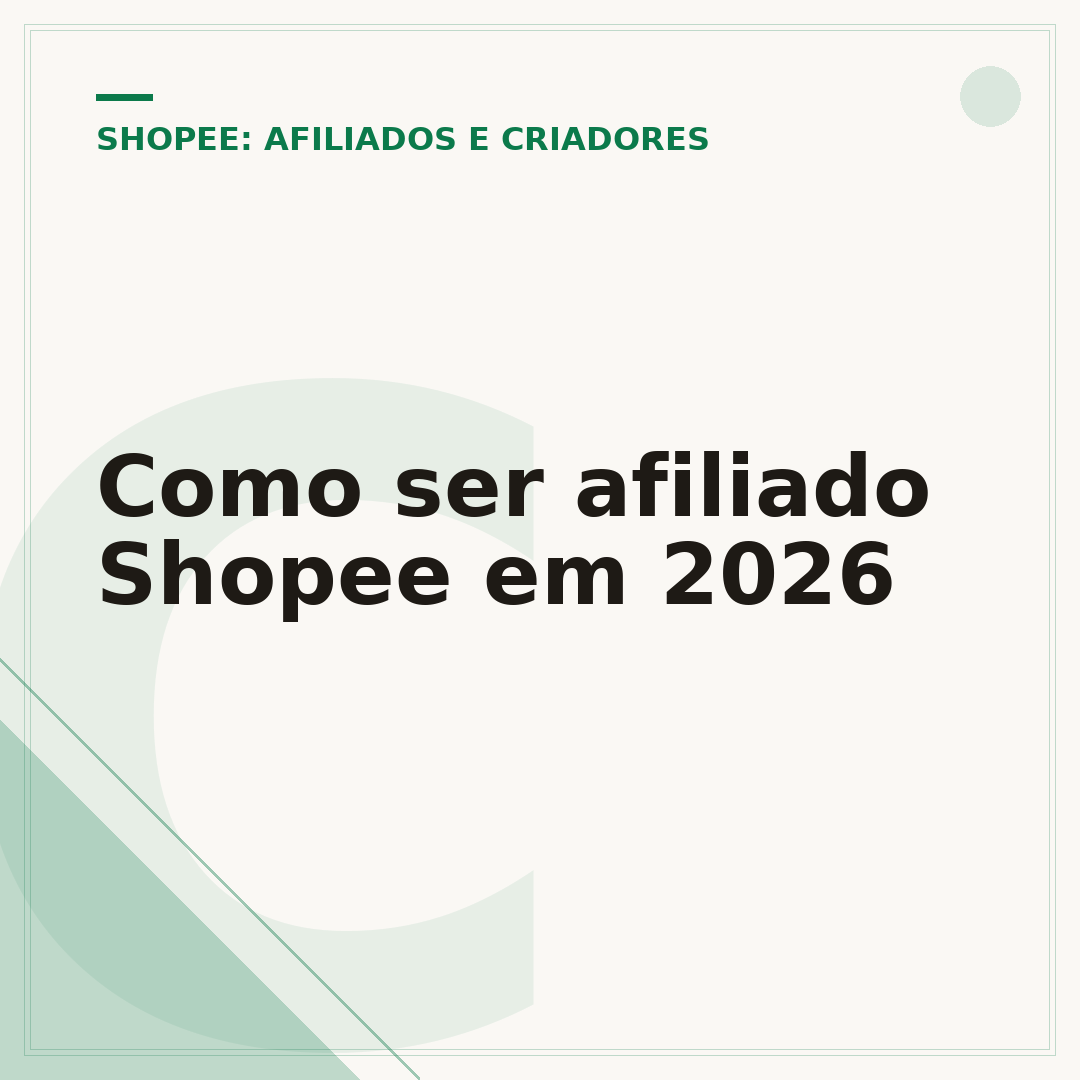 Como ser afiliado Shopee em 2026