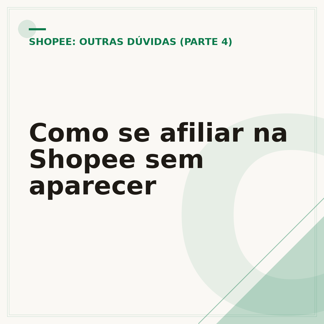 Como se afiliar na Shopee sem aparecer