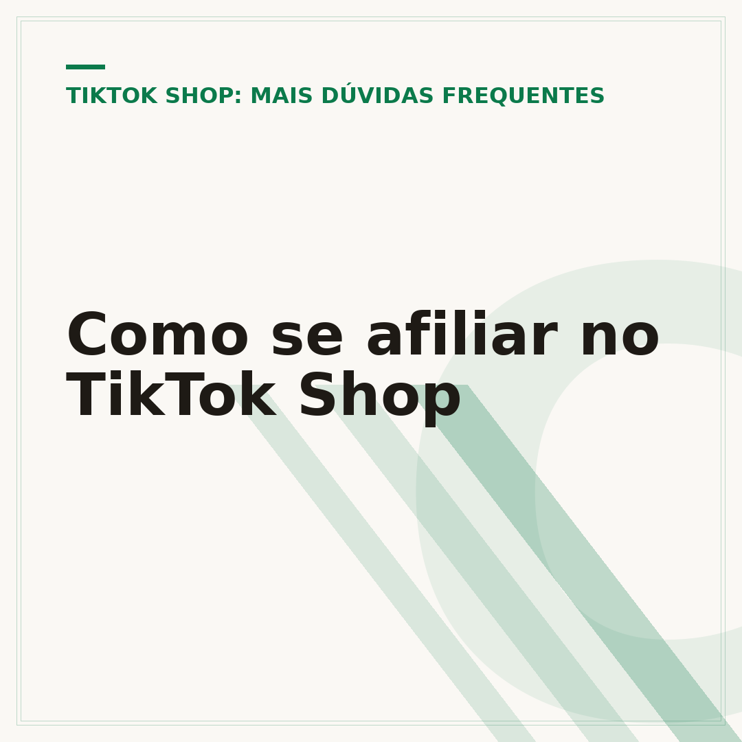 Como se afiliar no TikTok Shop