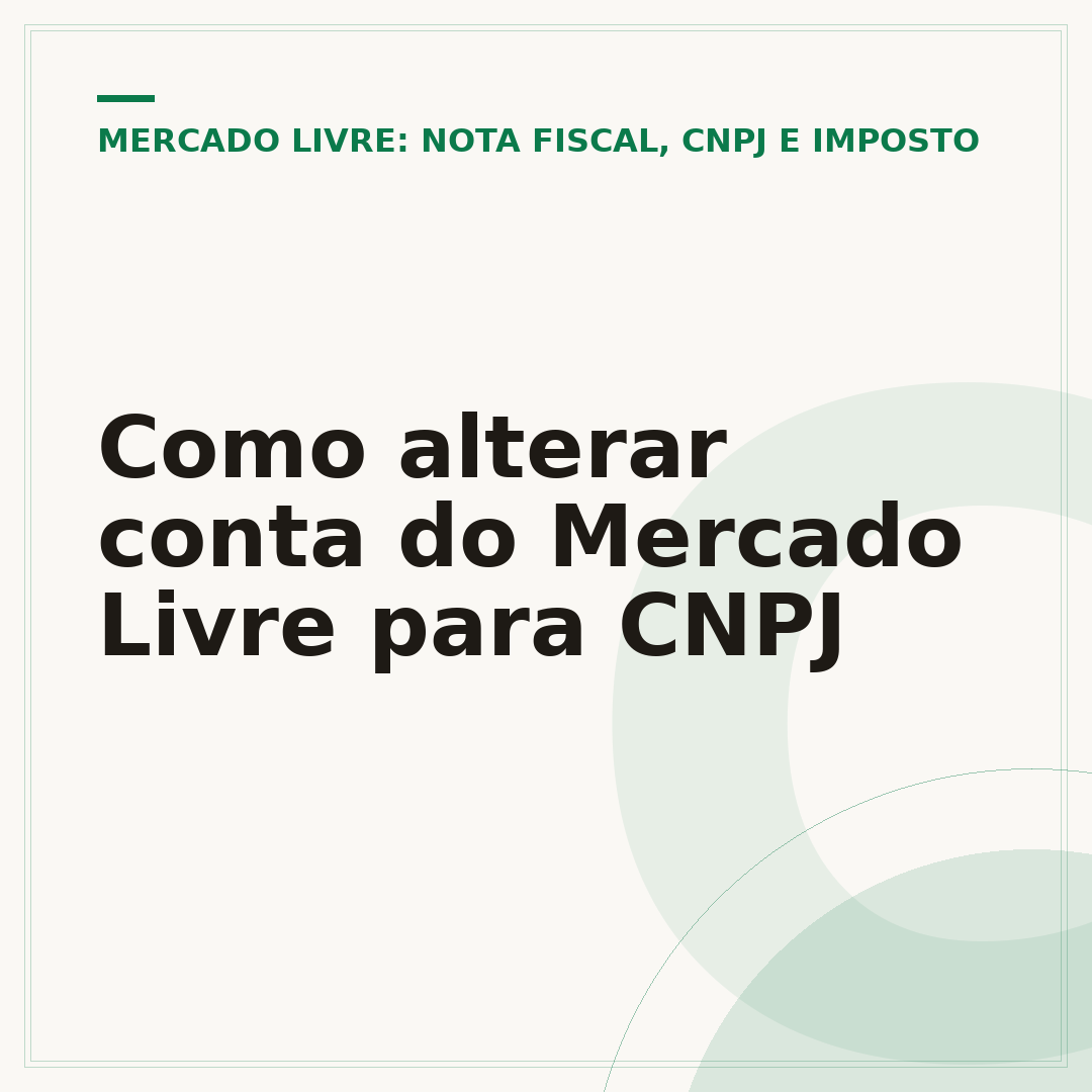Como alterar conta do Mercado Livre para CNPJ