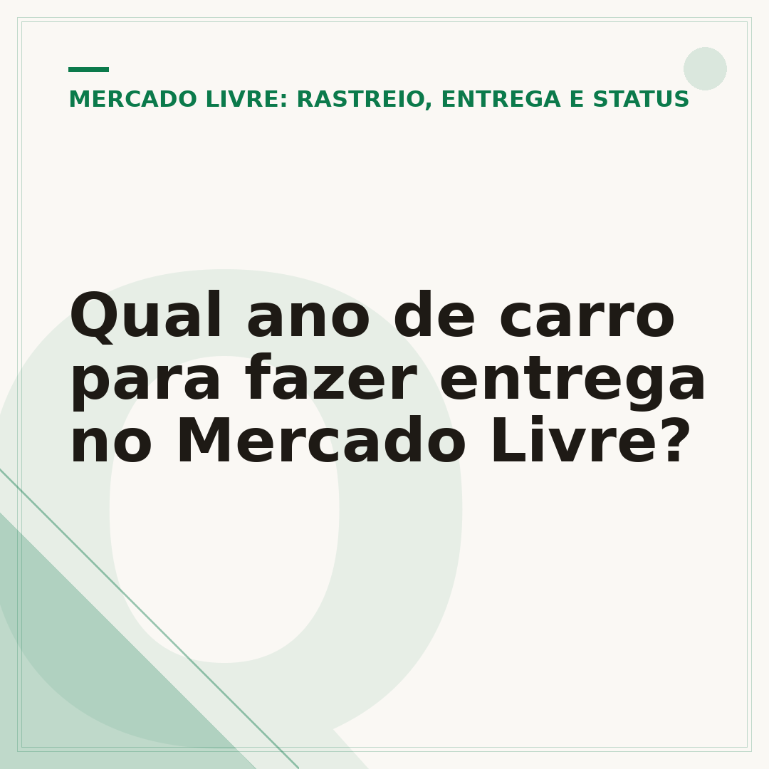 Qual ano de carro para fazer entrega no Mercado Livre?