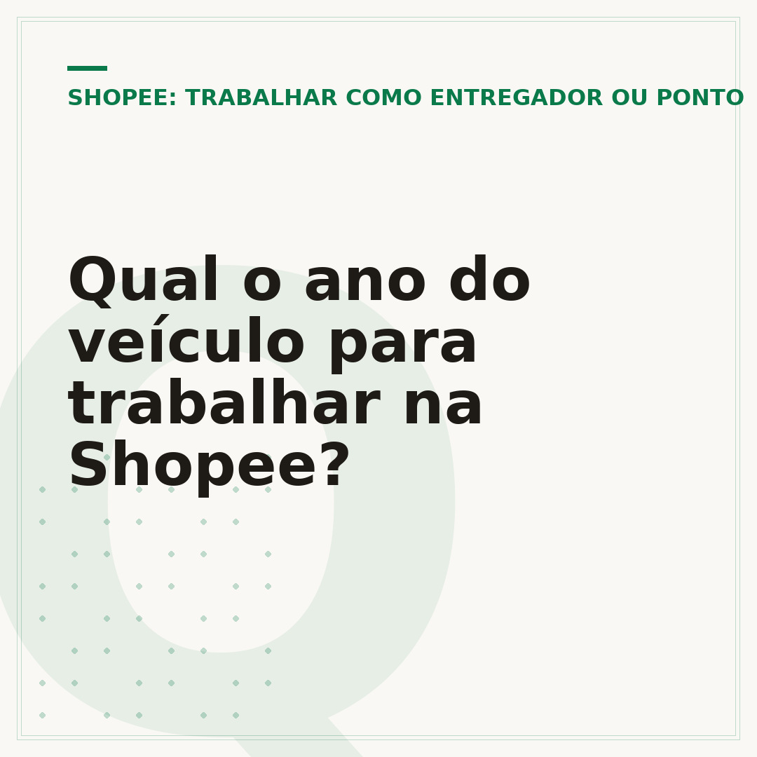 Qual o ano do veículo para trabalhar na Shopee?