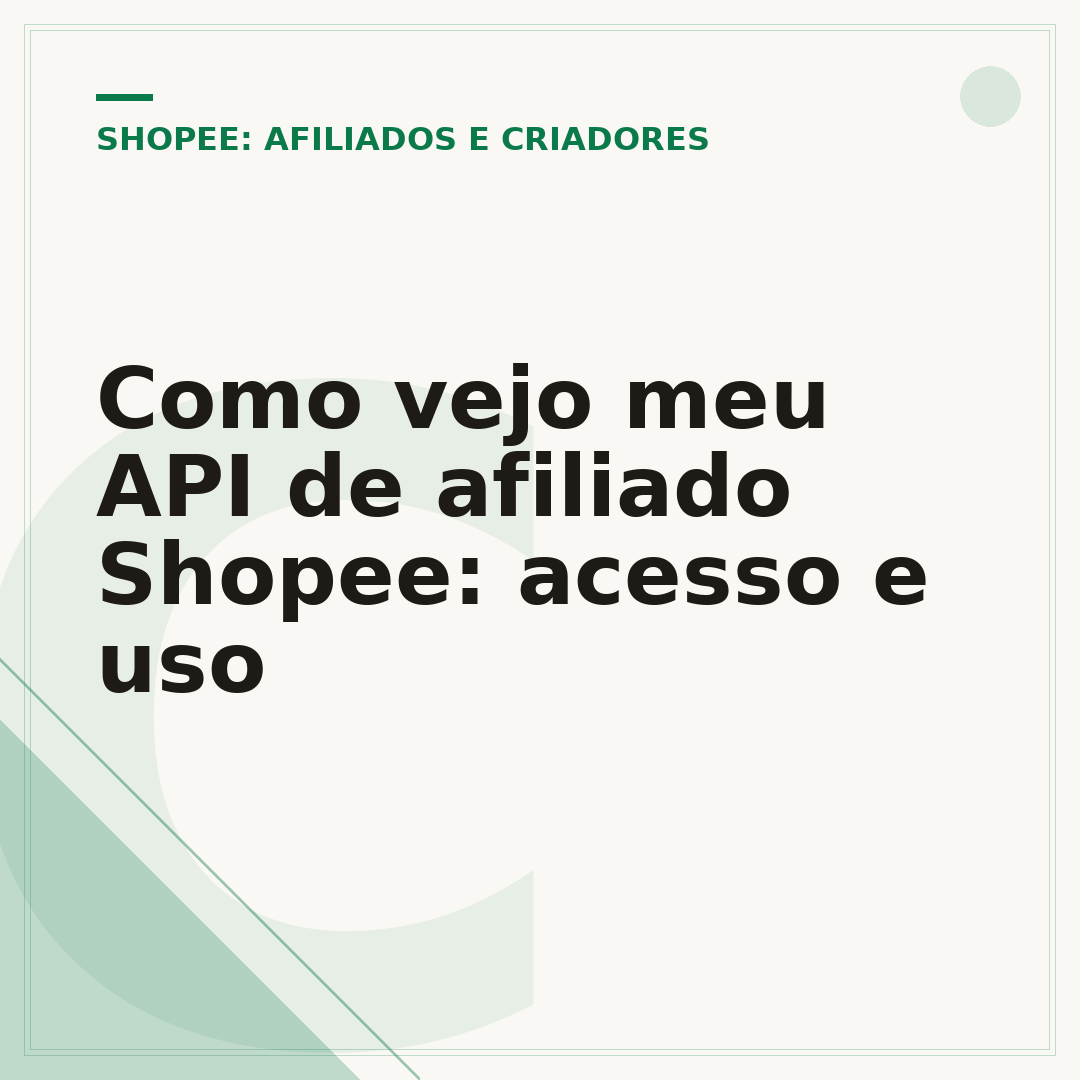 Como vejo meu API de afiliado Shopee: acesso e uso