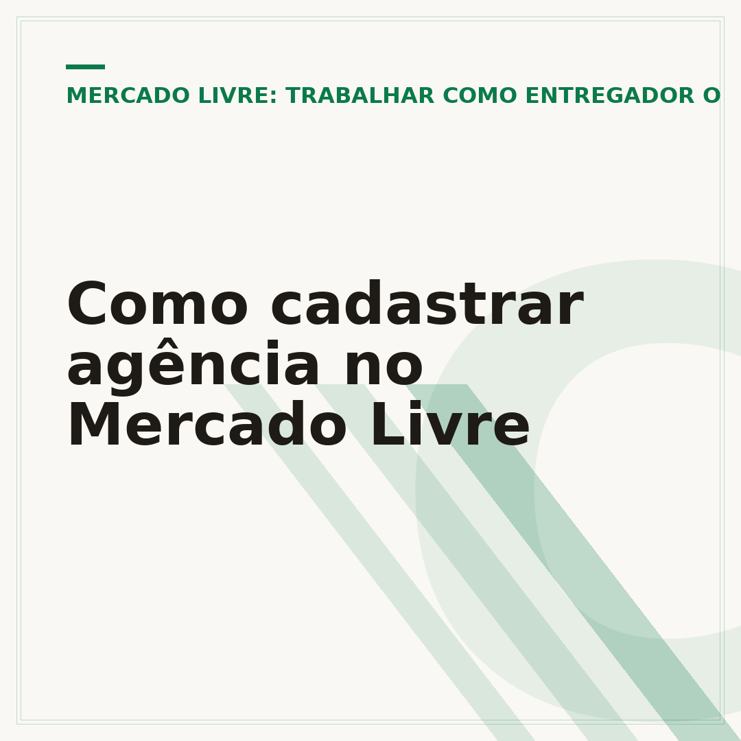 Como cadastrar agência no Mercado Livre