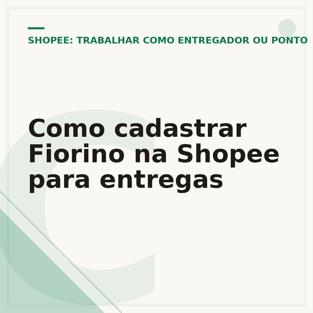 Como cadastrar Fiorino na Shopee para entregas