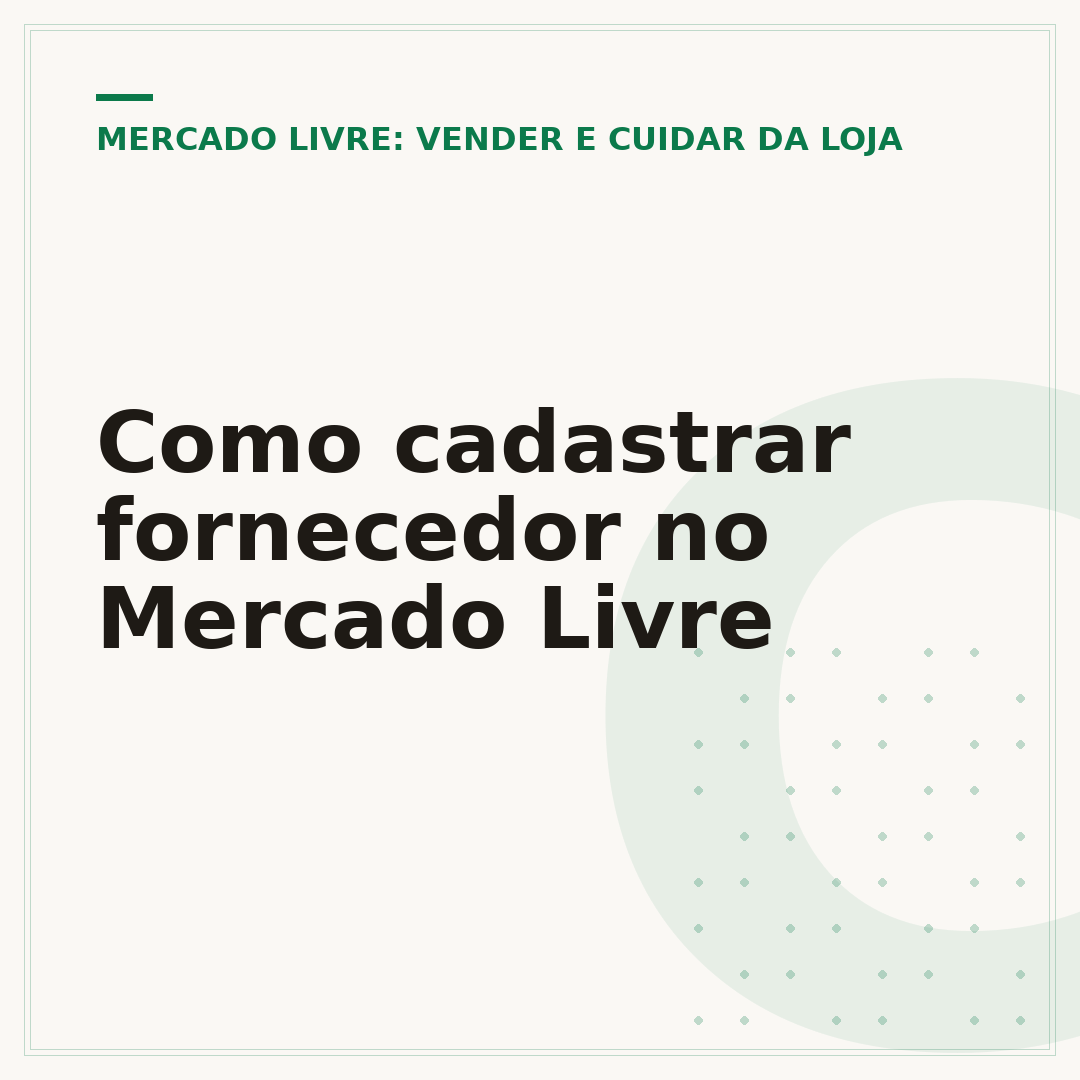 Como cadastrar fornecedor no Mercado Livre