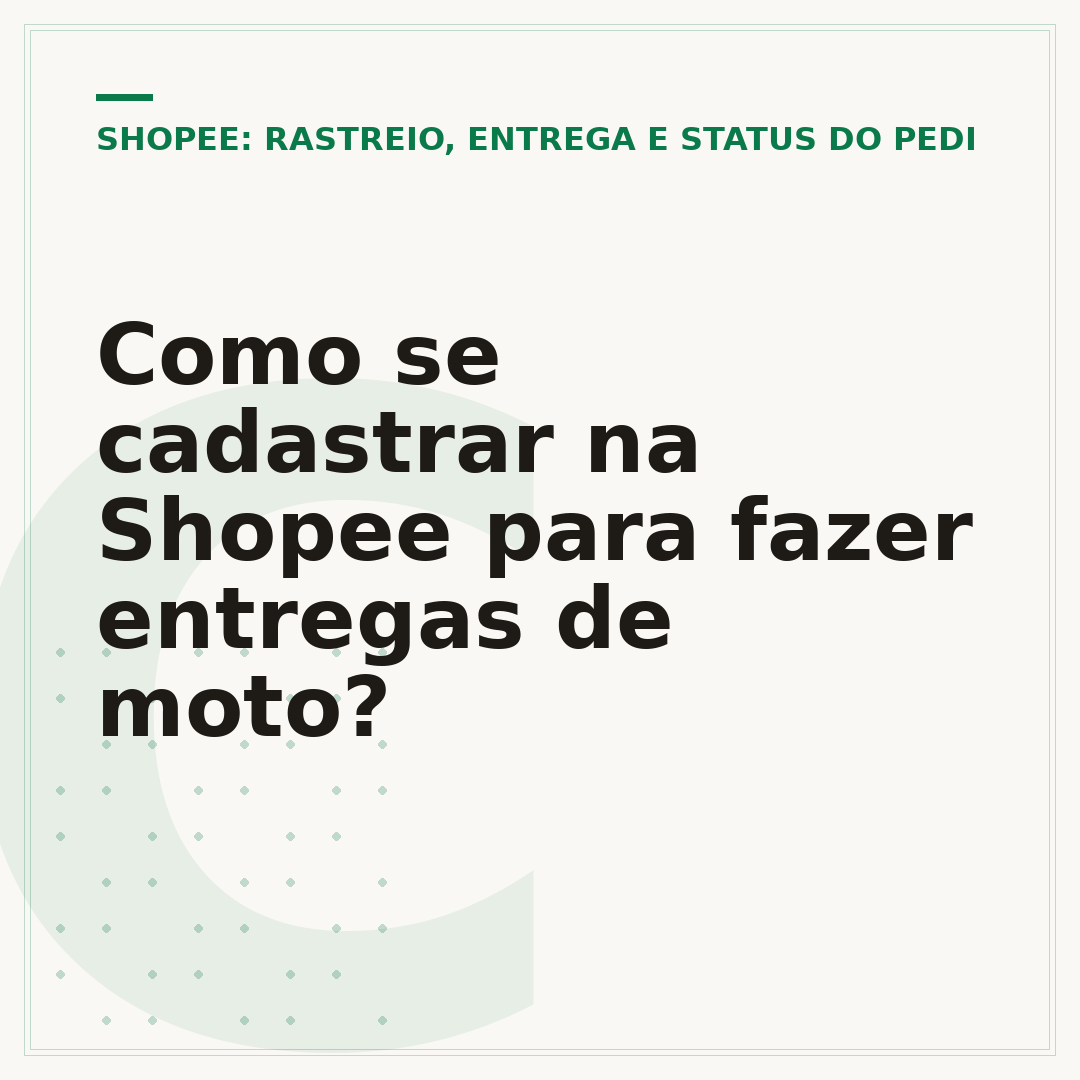 Como se cadastrar na Shopee para fazer entregas de moto?