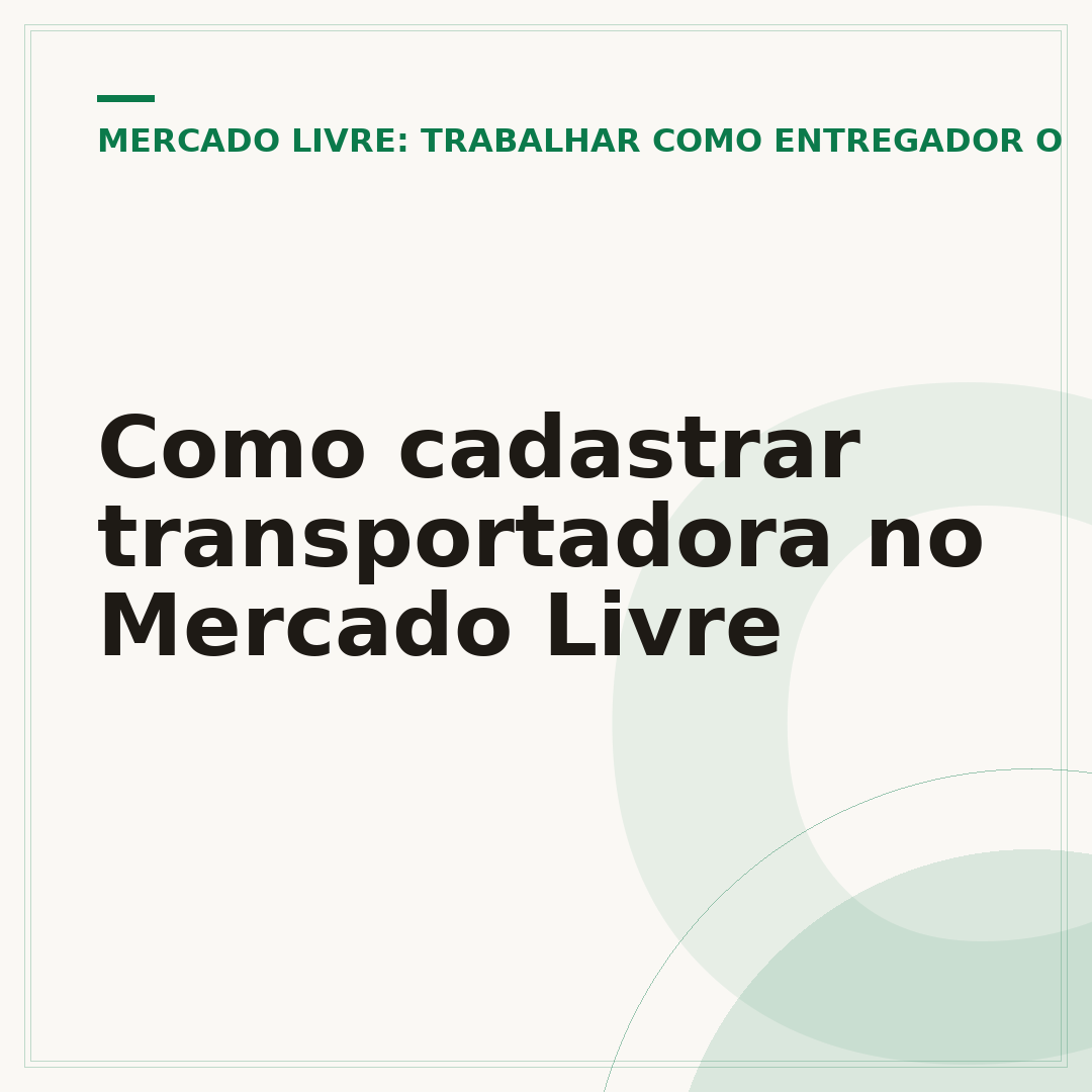Como cadastrar transportadora no Mercado Livre