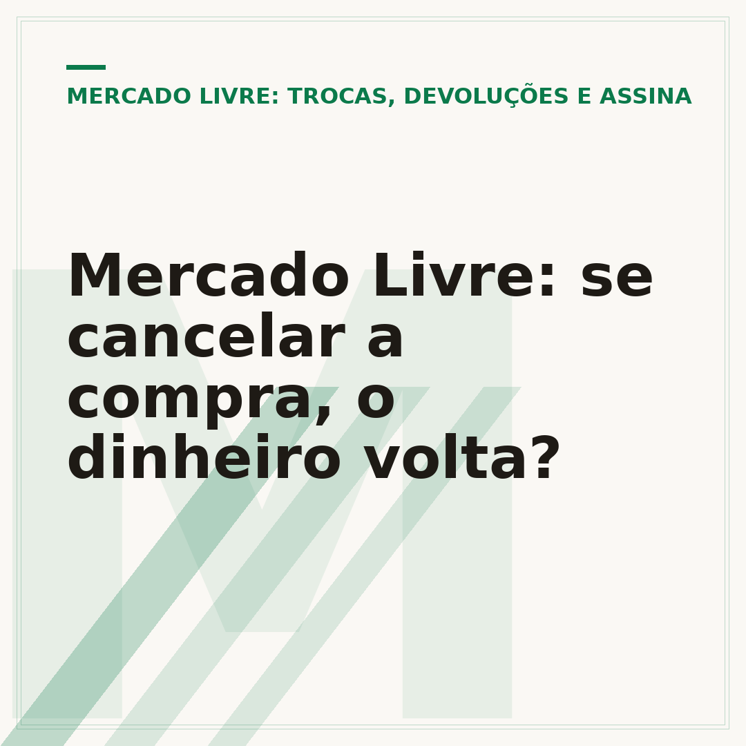 Mercado Livre: se cancelar a compra, o dinheiro volta?