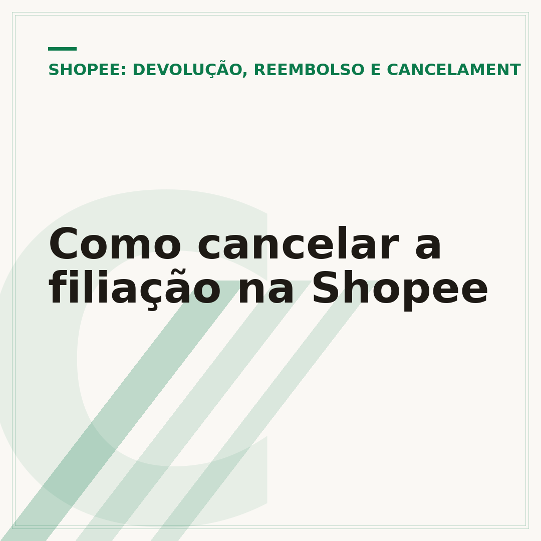Como cancelar a filiação na Shopee