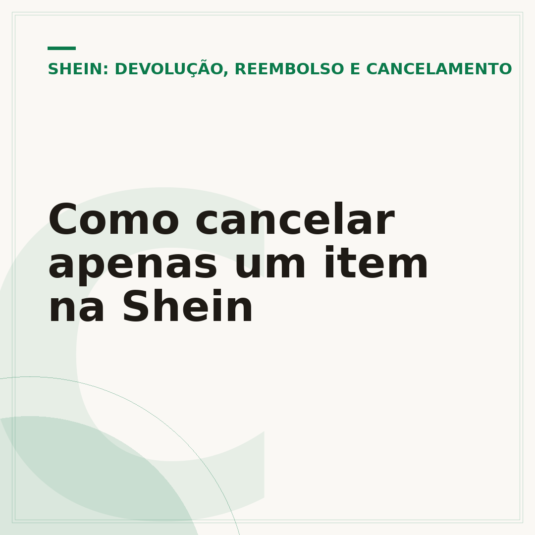 Como cancelar apenas um item na Shein