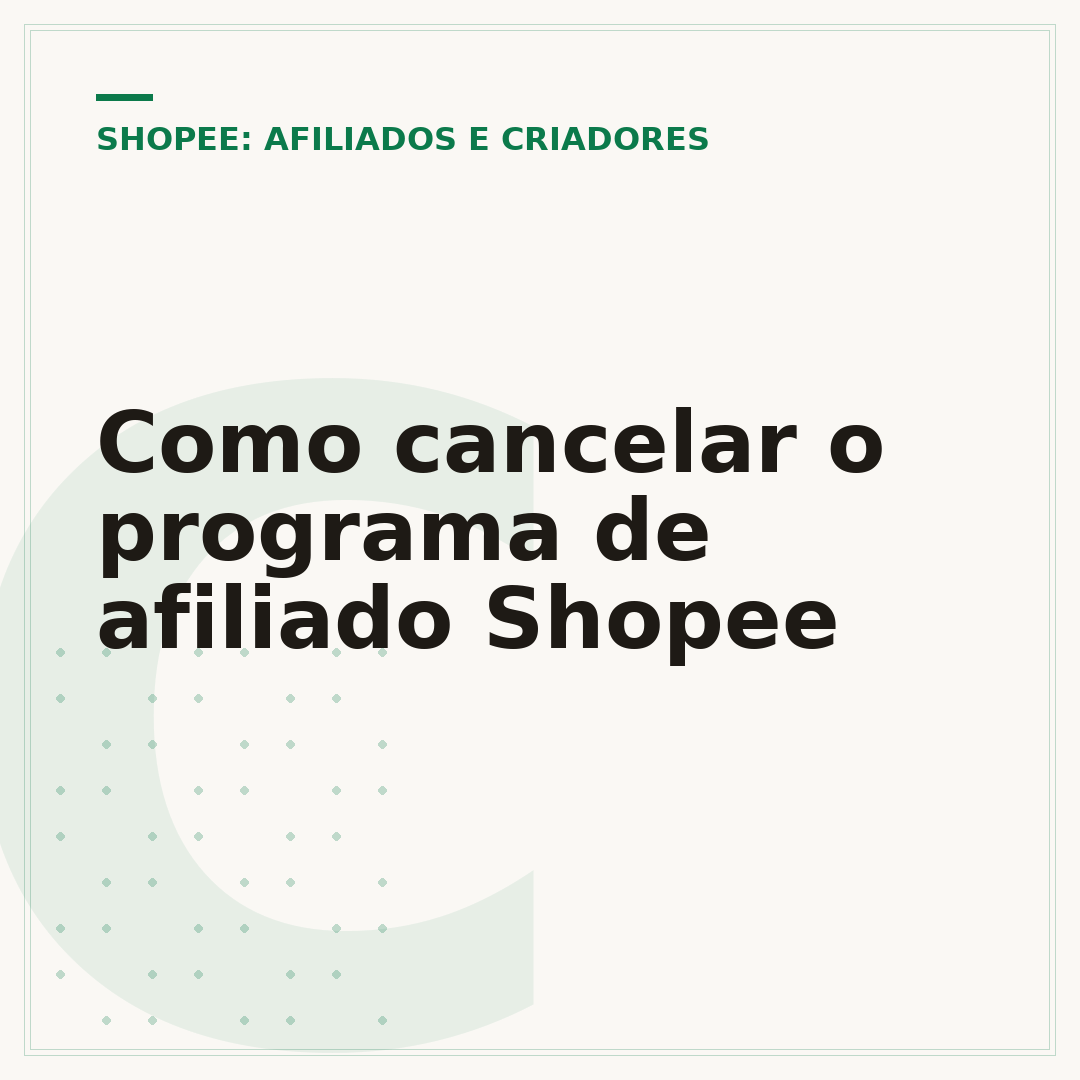 Como cancelar o programa de afiliado Shopee