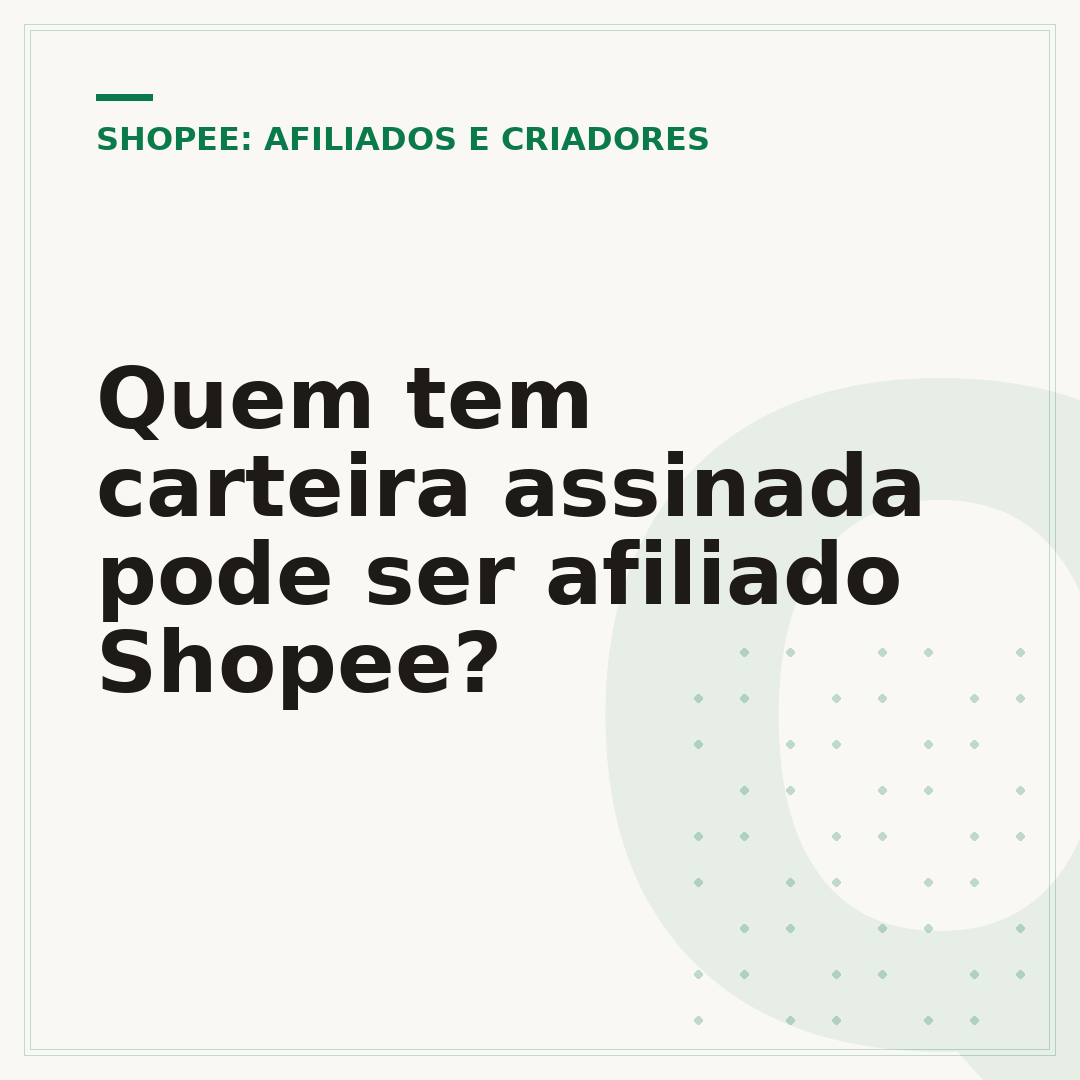 Quem tem carteira assinada pode ser afiliado Shopee?