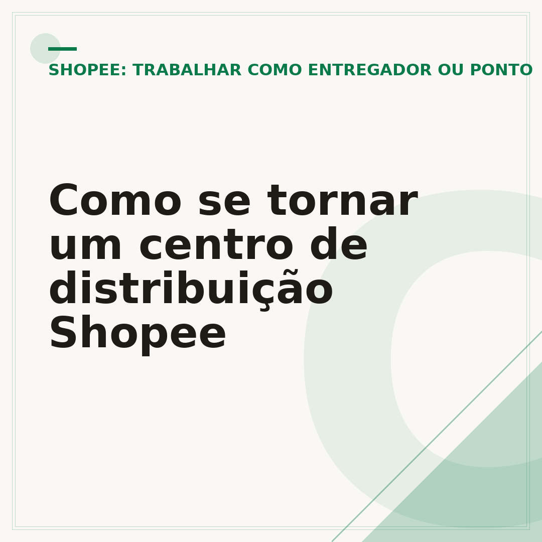 Como se tornar um centro de distribuição Shopee
