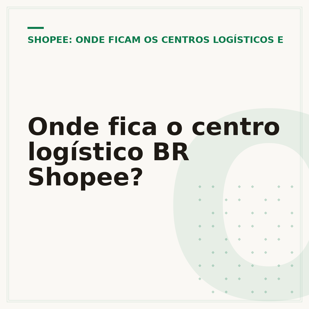 Onde fica o centro logístico BR Shopee?