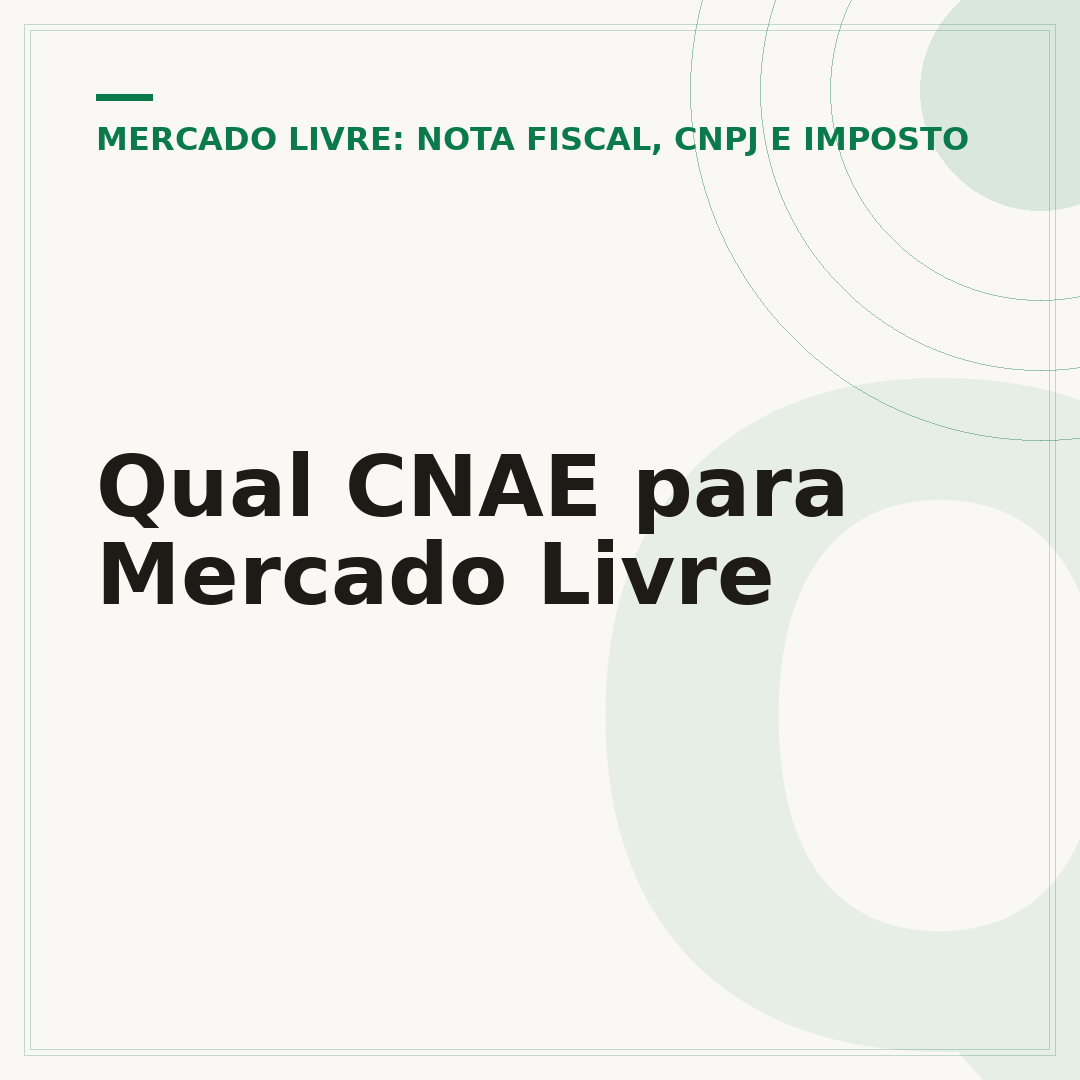 Qual CNAE para Mercado Livre