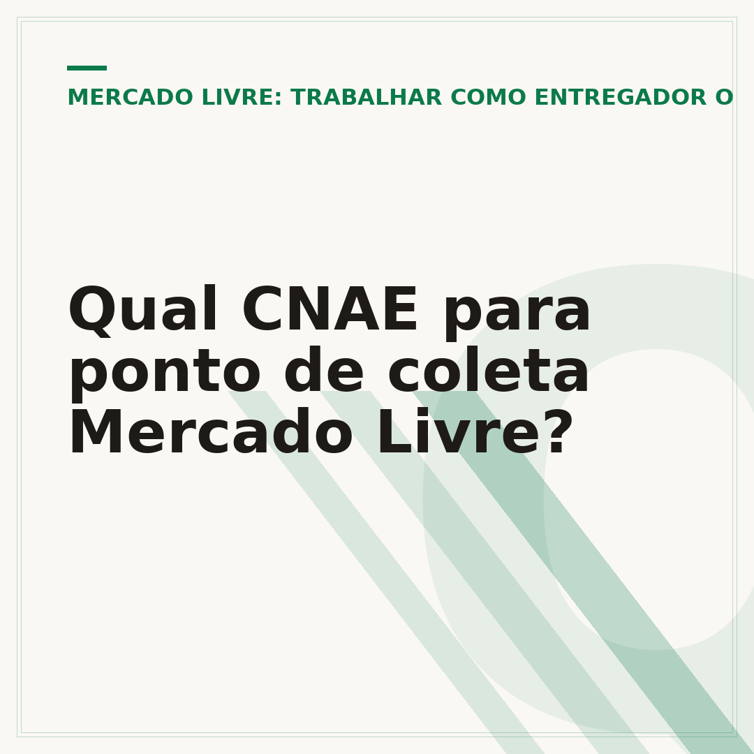 Qual CNAE para ponto de coleta Mercado Livre?