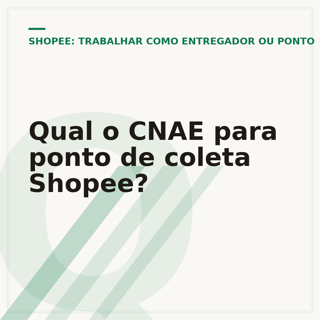 Qual o CNAE para ponto de coleta Shopee?