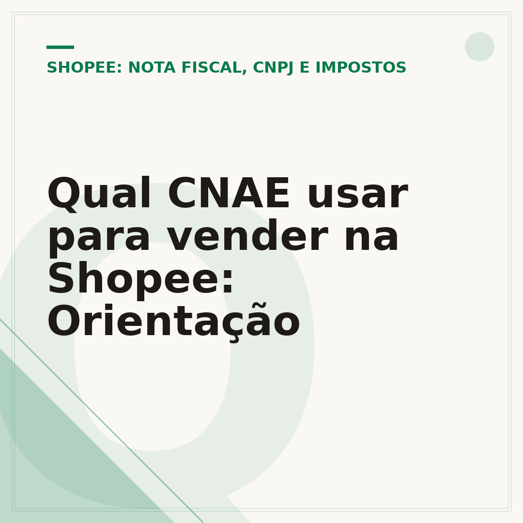 Qual CNAE usar para vender na Shopee: Orientação
