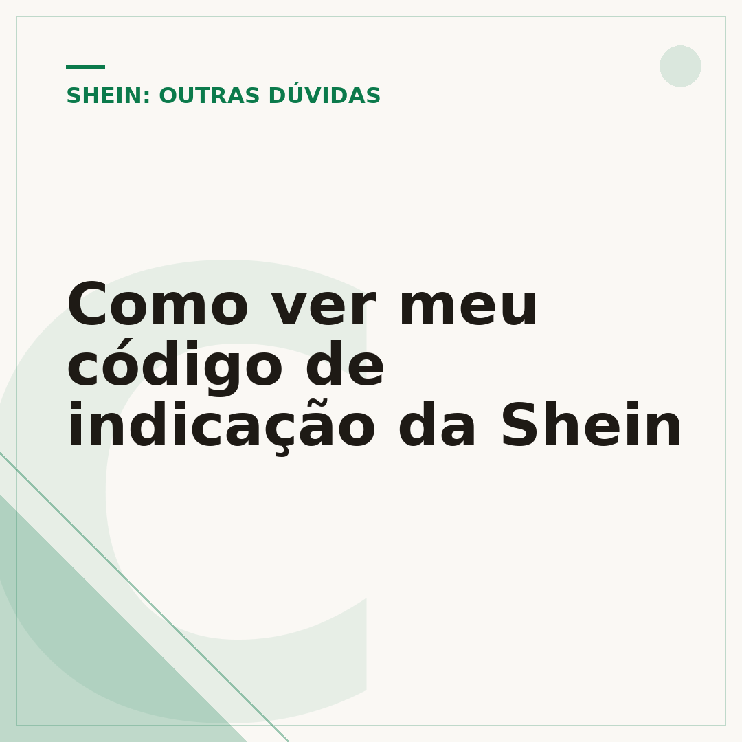 Como ver meu código de indicação da Shein