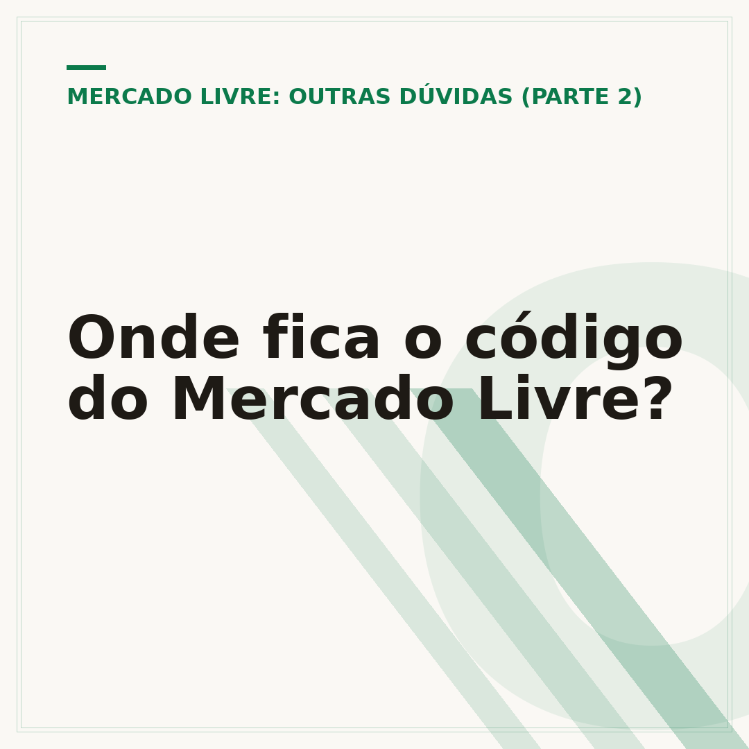 Onde fica o código do Mercado Livre?