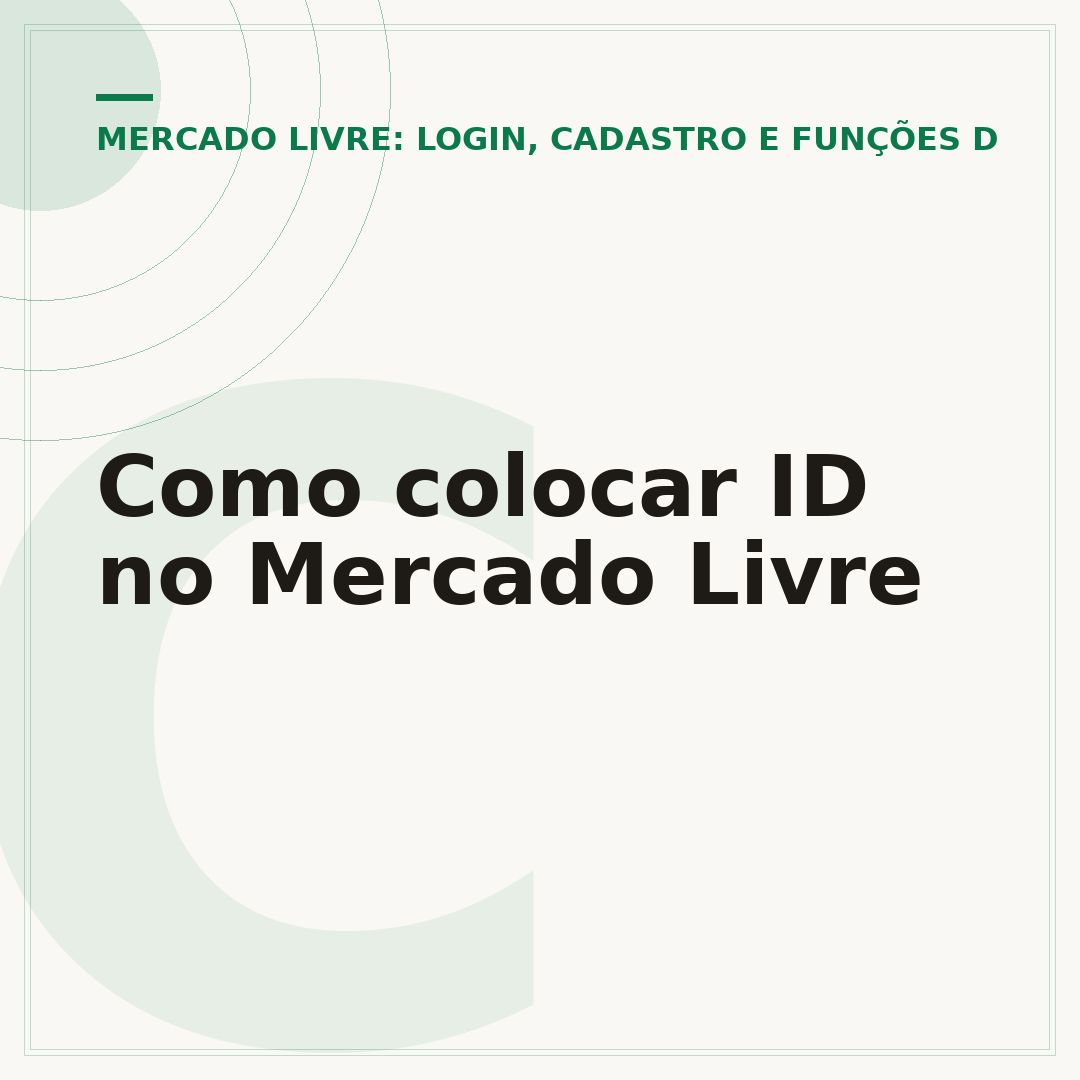 Como colocar ID no Mercado Livre