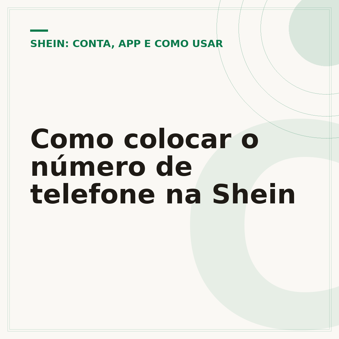 Como colocar o número de telefone na Shein