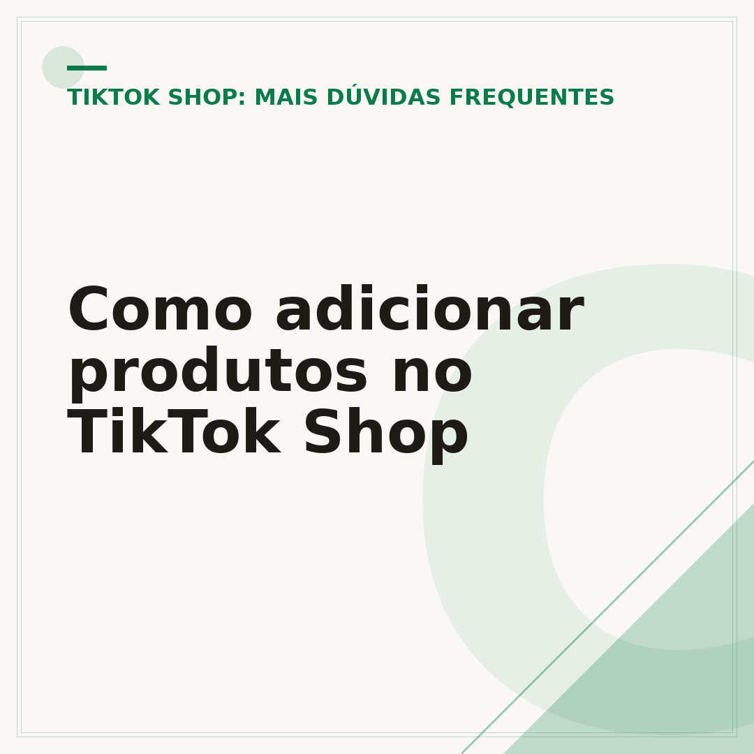 Como adicionar produtos no TikTok Shop