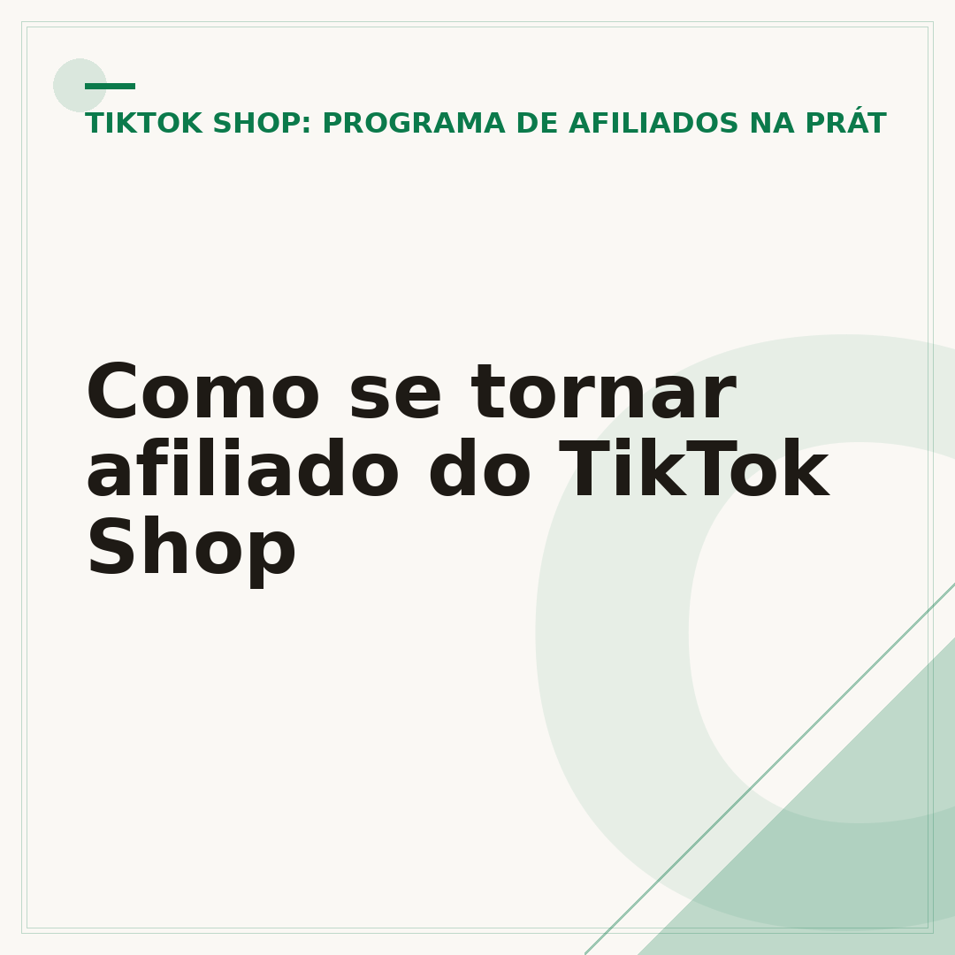 Como se tornar afiliado do TikTok Shop
