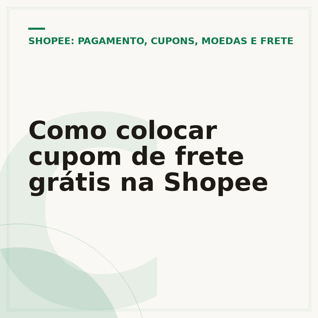 Como colocar cupom de frete grátis na Shopee