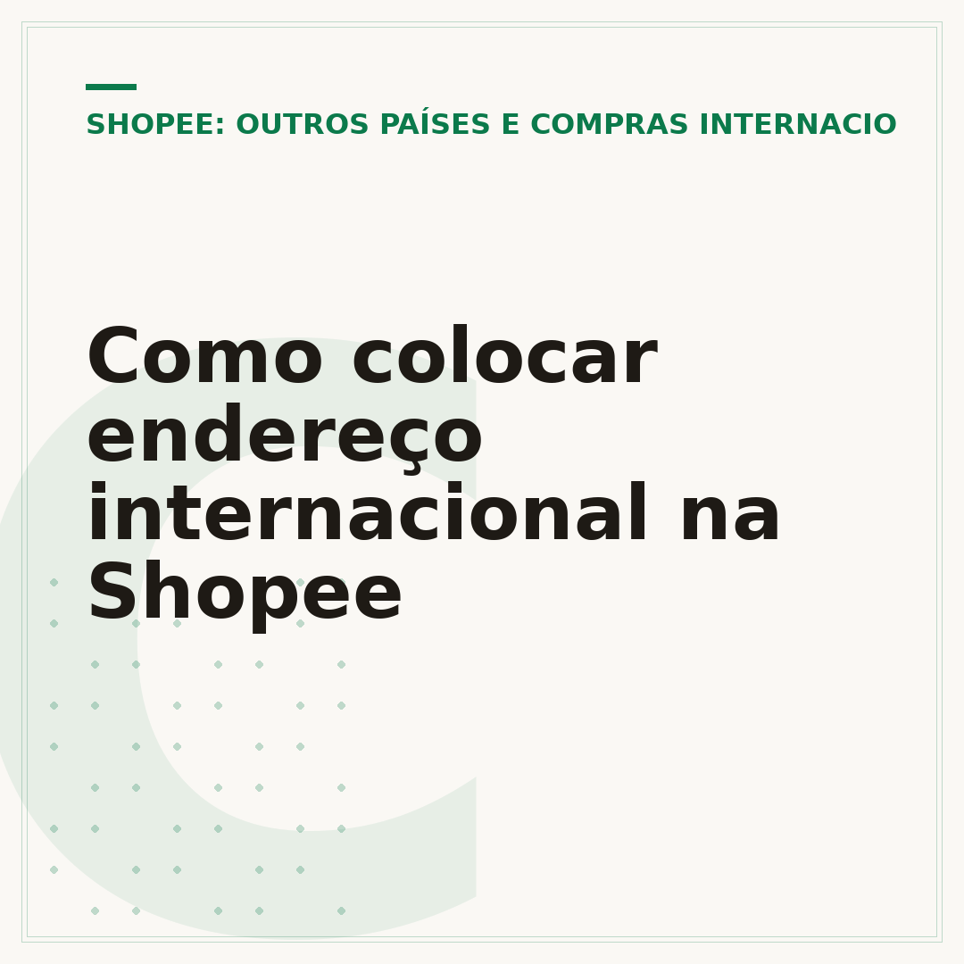 Como colocar endereço internacional na Shopee