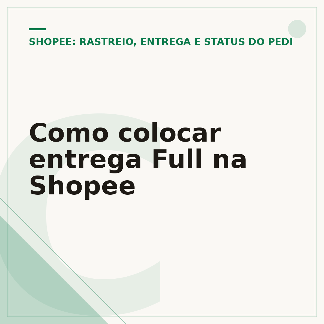 Como colocar entrega Full na Shopee