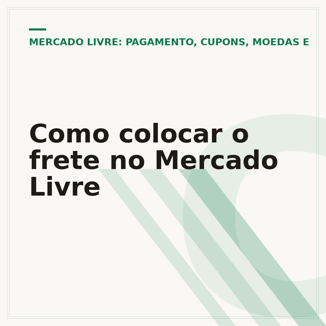 Como colocar o frete no Mercado Livre