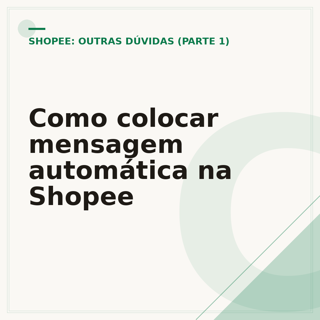 Como colocar mensagem automática na Shopee