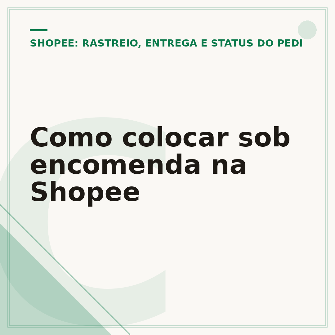 Como colocar sob encomenda na Shopee