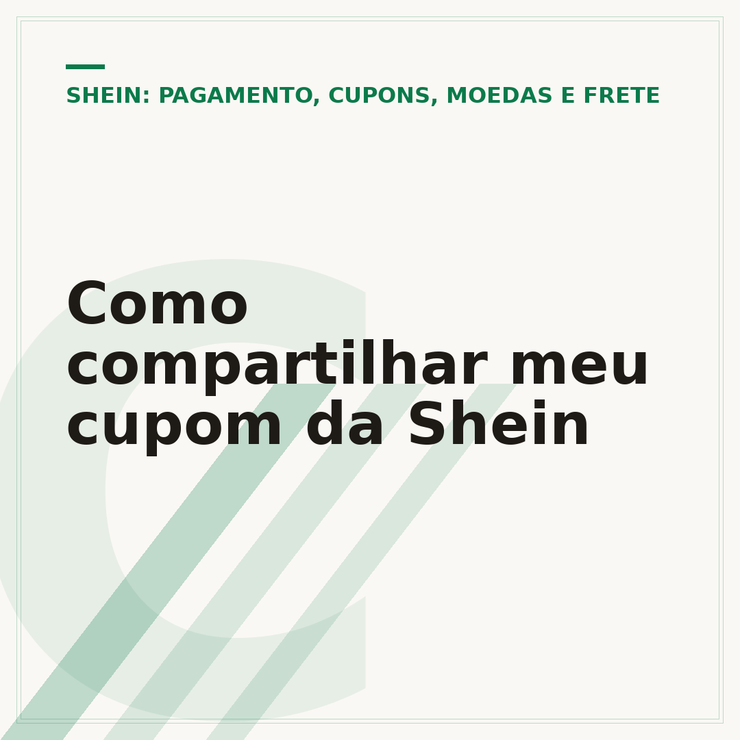 Como compartilhar meu cupom da Shein