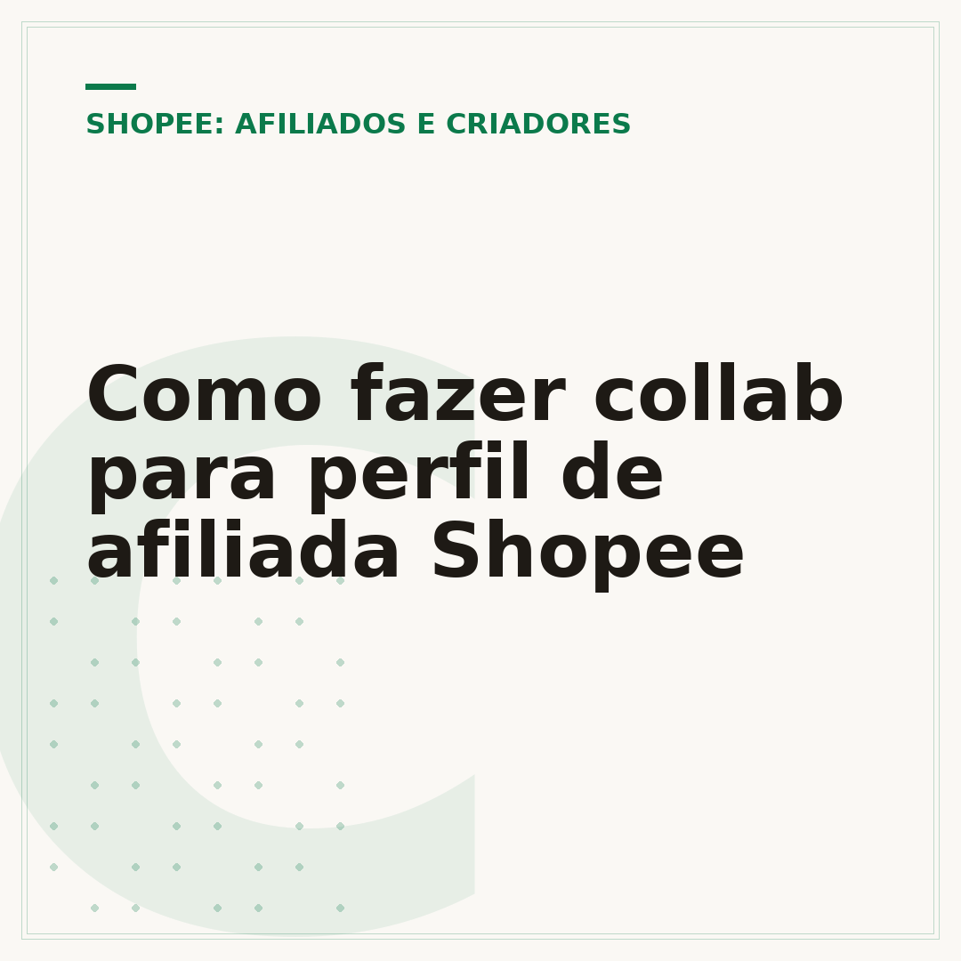 Como fazer collab para perfil de afiliada Shopee