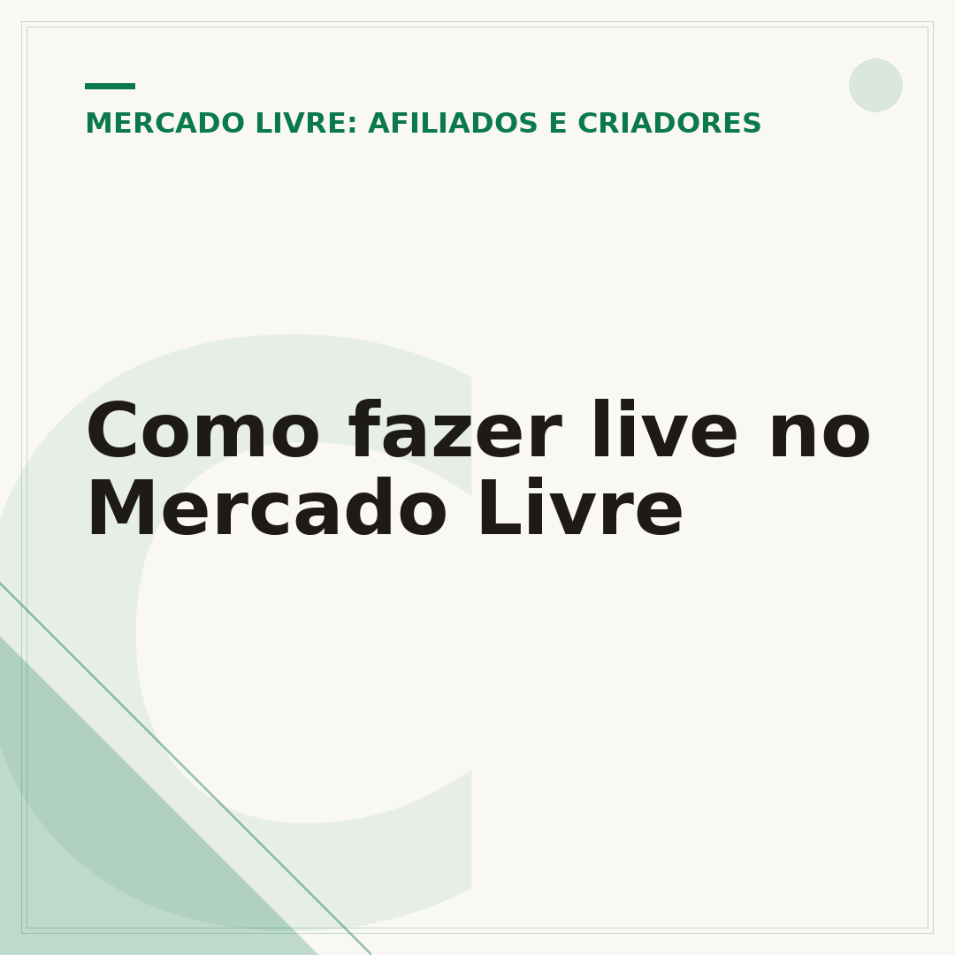 Como fazer live no Mercado Livre