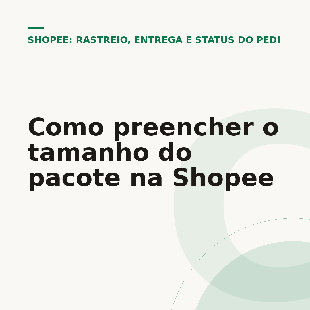 Como preencher o tamanho do pacote na Shopee