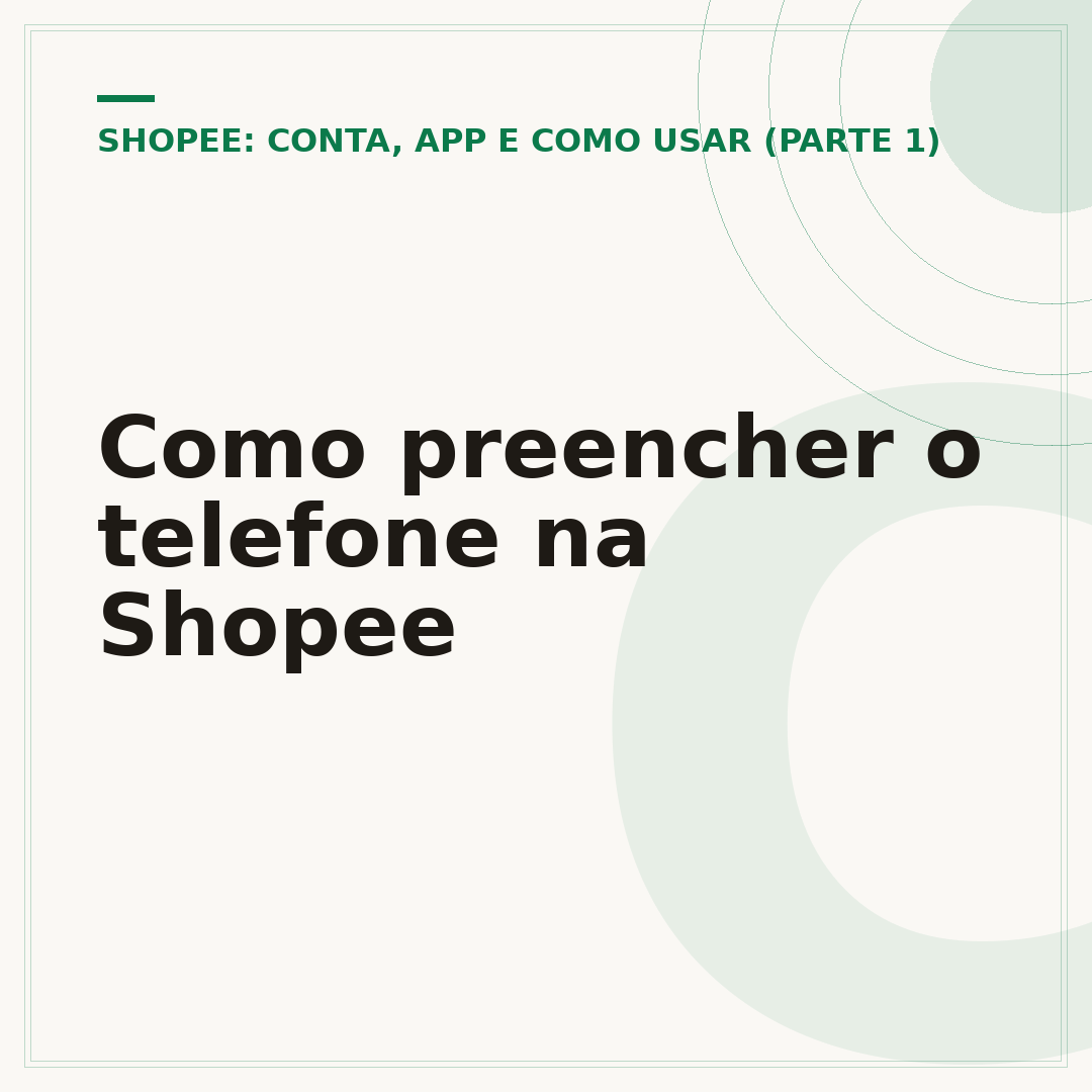 Como preencher o telefone na Shopee