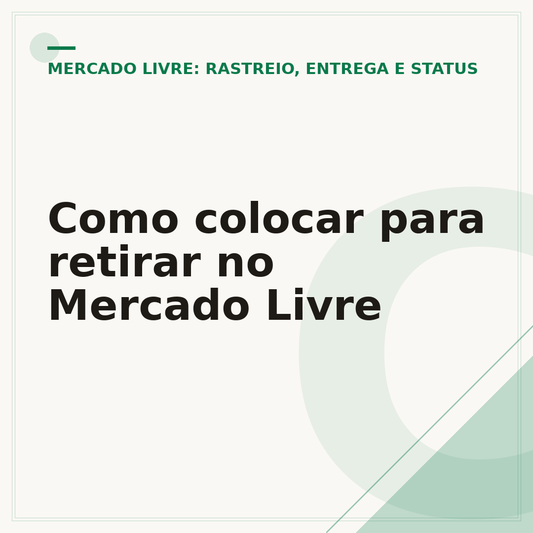 Como colocar para retirar no Mercado Livre