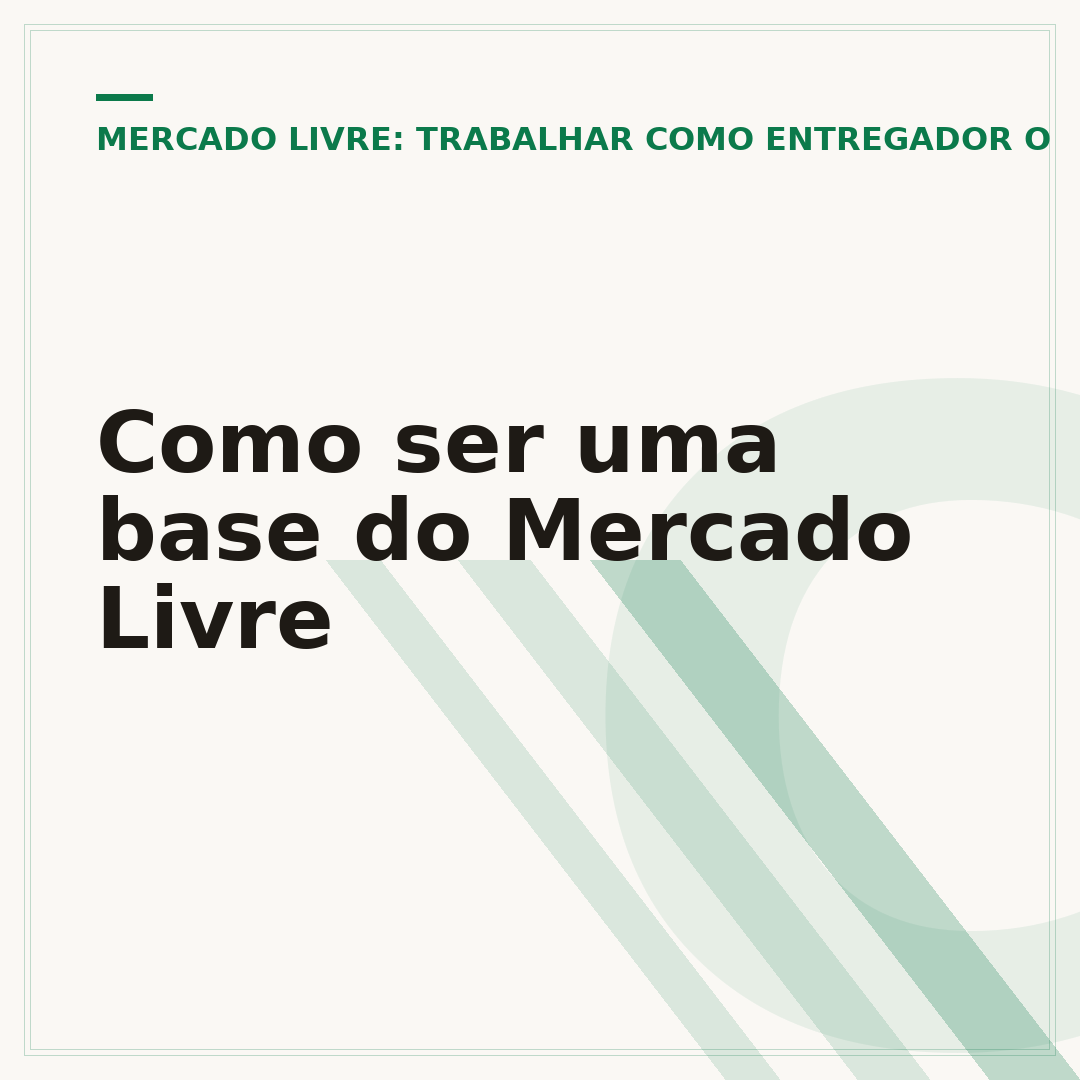 Como ser uma base do Mercado Livre
