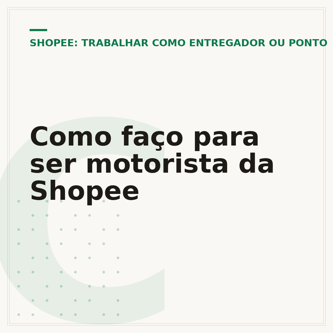 Como faço para ser motorista da Shopee