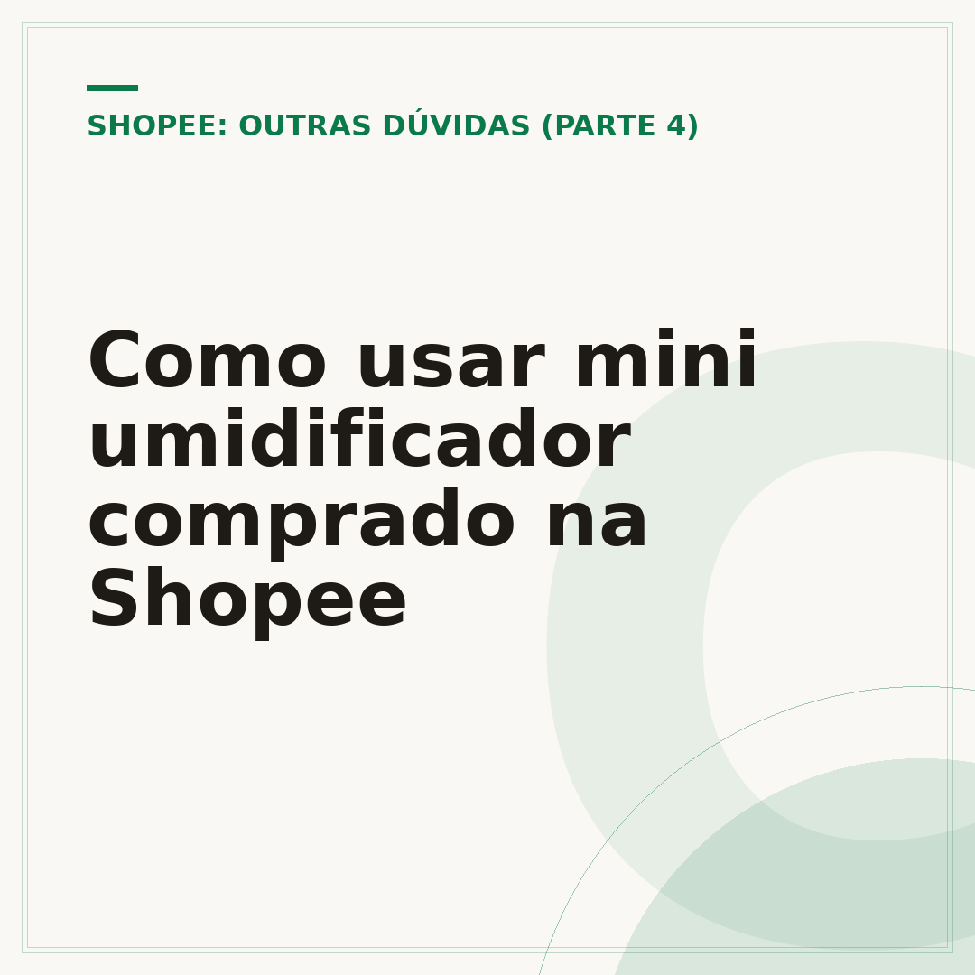 Como usar mini umidificador comprado na Shopee