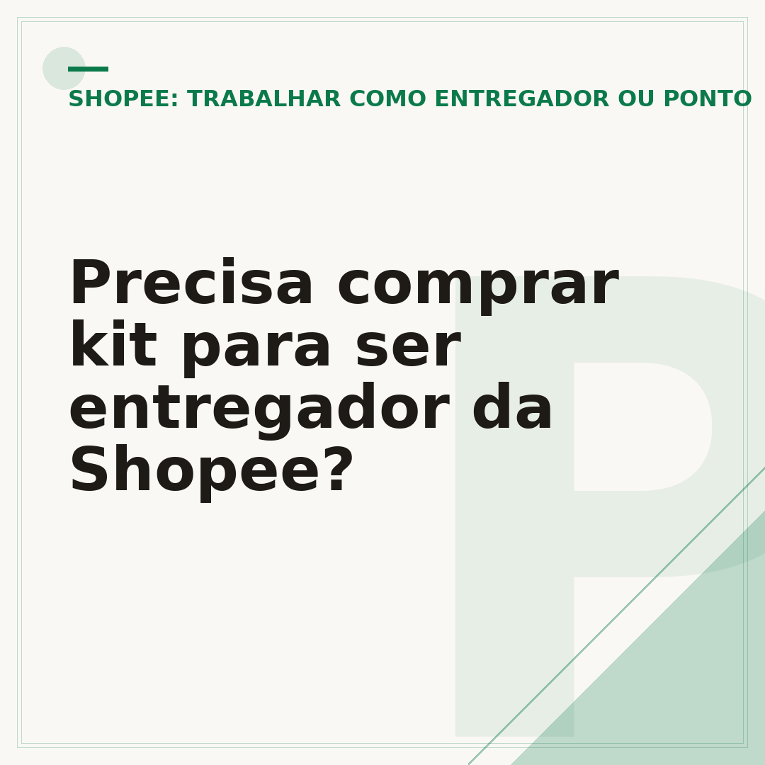 Precisa comprar kit para ser entregador da Shopee?