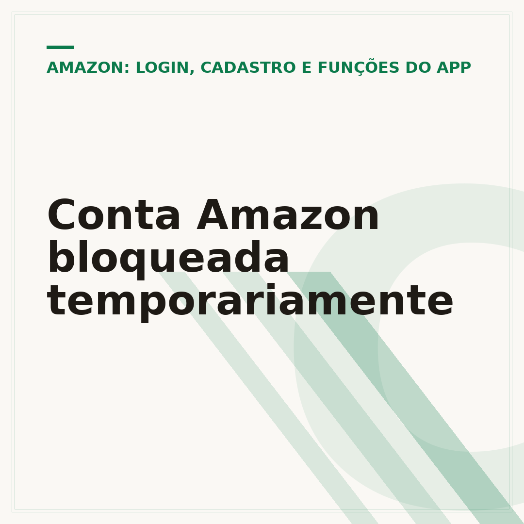 Conta Amazon bloqueada temporariamente